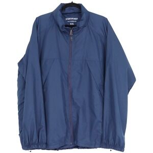 SCOTTeVEST Pack Windbreaker Jacket Mens XXL Navy Blue Travel Utility Full Zip